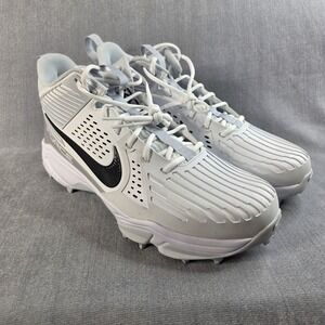 Nike Zoom Force Savage 3 Shark Football Cleats White/Grey/Black Men's Size 14